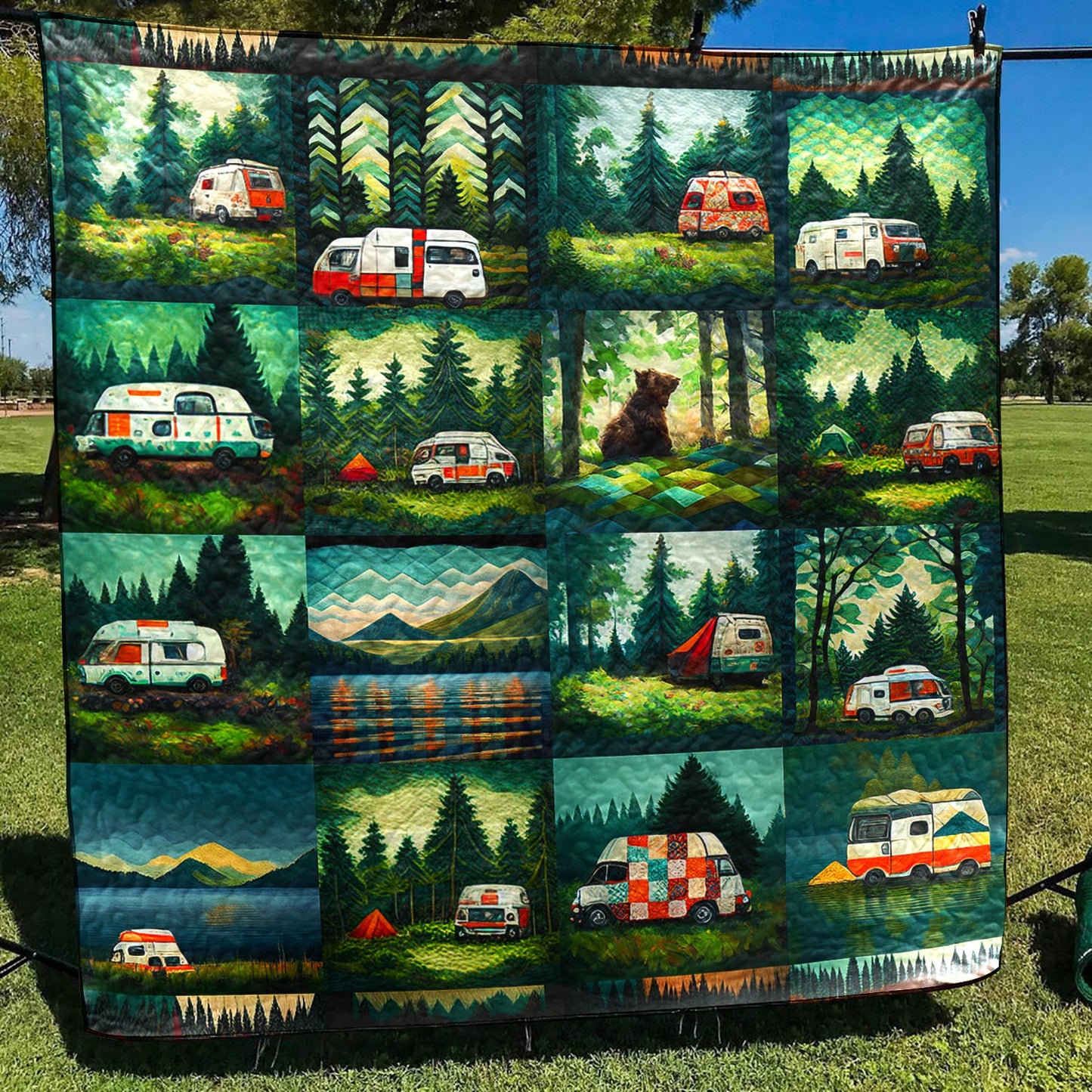 Camping Van Quilt Blanket TL190801Y