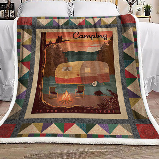 Camping DD210931F Sherpa Fleece Blanket