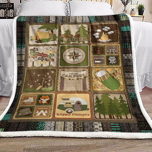 Camping DD210932F Sherpa Fleece Blanket