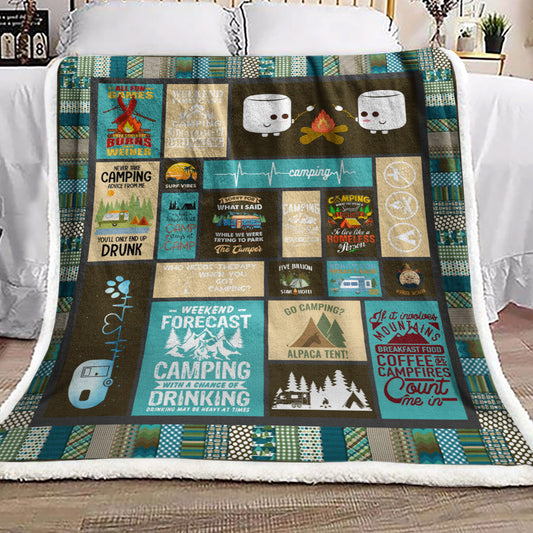 Camping HN011035F Sherpa Fleece Blanket