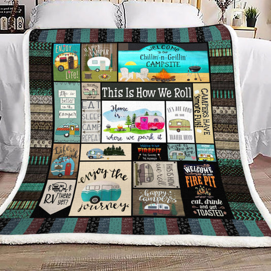 Camping YH25101041F Sherpa Fleece Blanket