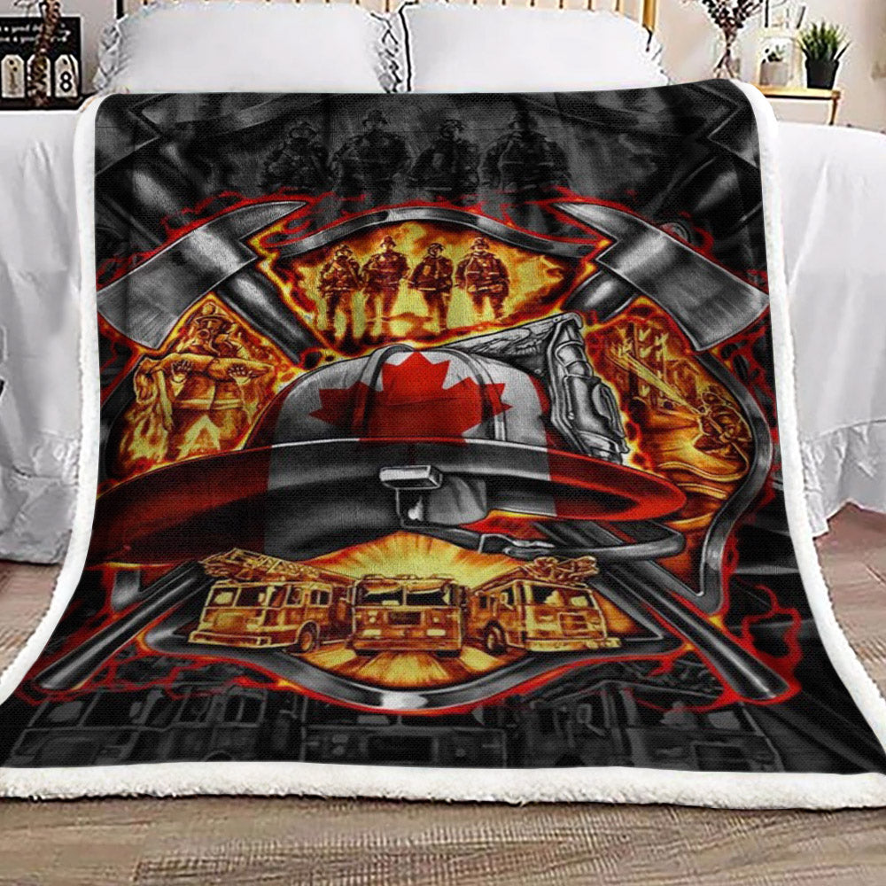 Canadian Firefighters CL19100096MDF Sherpa Fleece Blanket