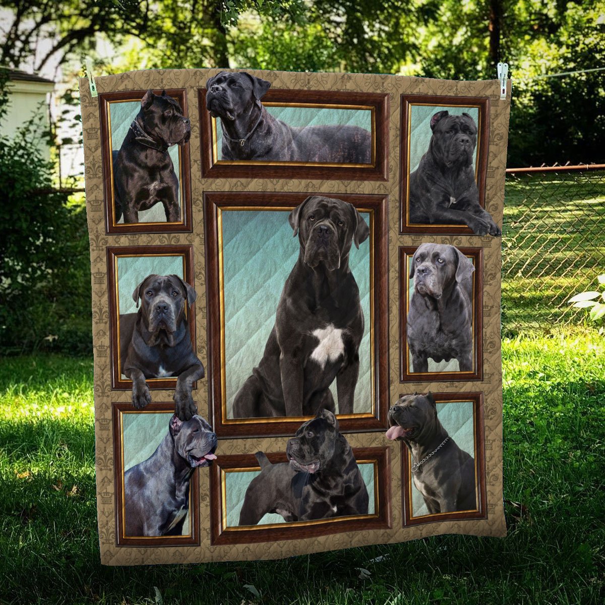 Cane Corso Frame CL09100076MDQ Quilt Blanket