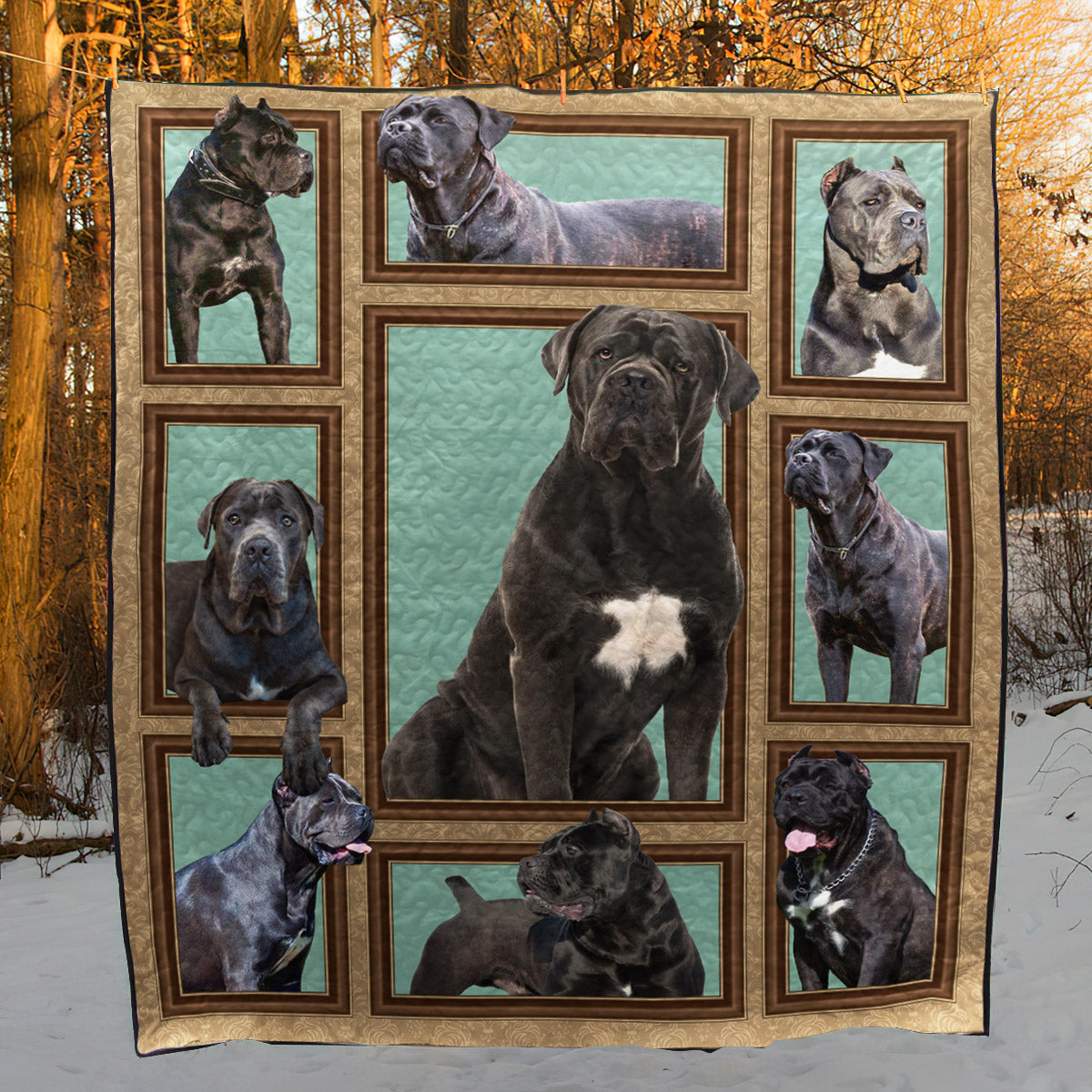 Cane Corso Frame CL09100076MDQ Quilt Blanket