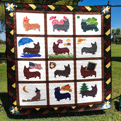 Cardigan Welsh Corgi TD12110237 Quilt Blanket