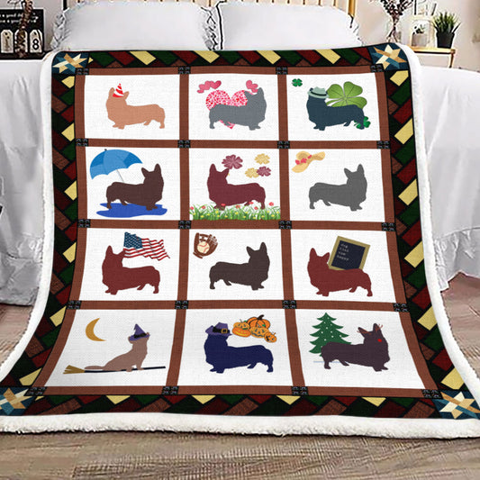 Cardigan Welsh Corgi YH3010385F Sherpa Fleece Blanket