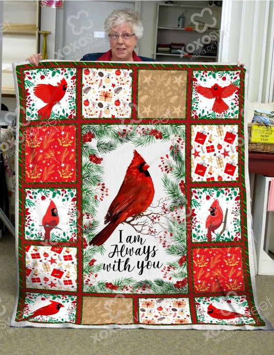 Cardinal Bird I Am Always With You CLM2410056S Sherpa Fleece Blanket