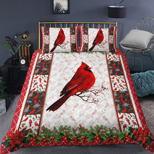 Cardinal Bird Quilt Bedding Set MT2909004