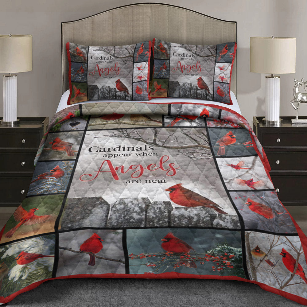 Cardinal Christmas Angels Quilt Bedding Set TL130918