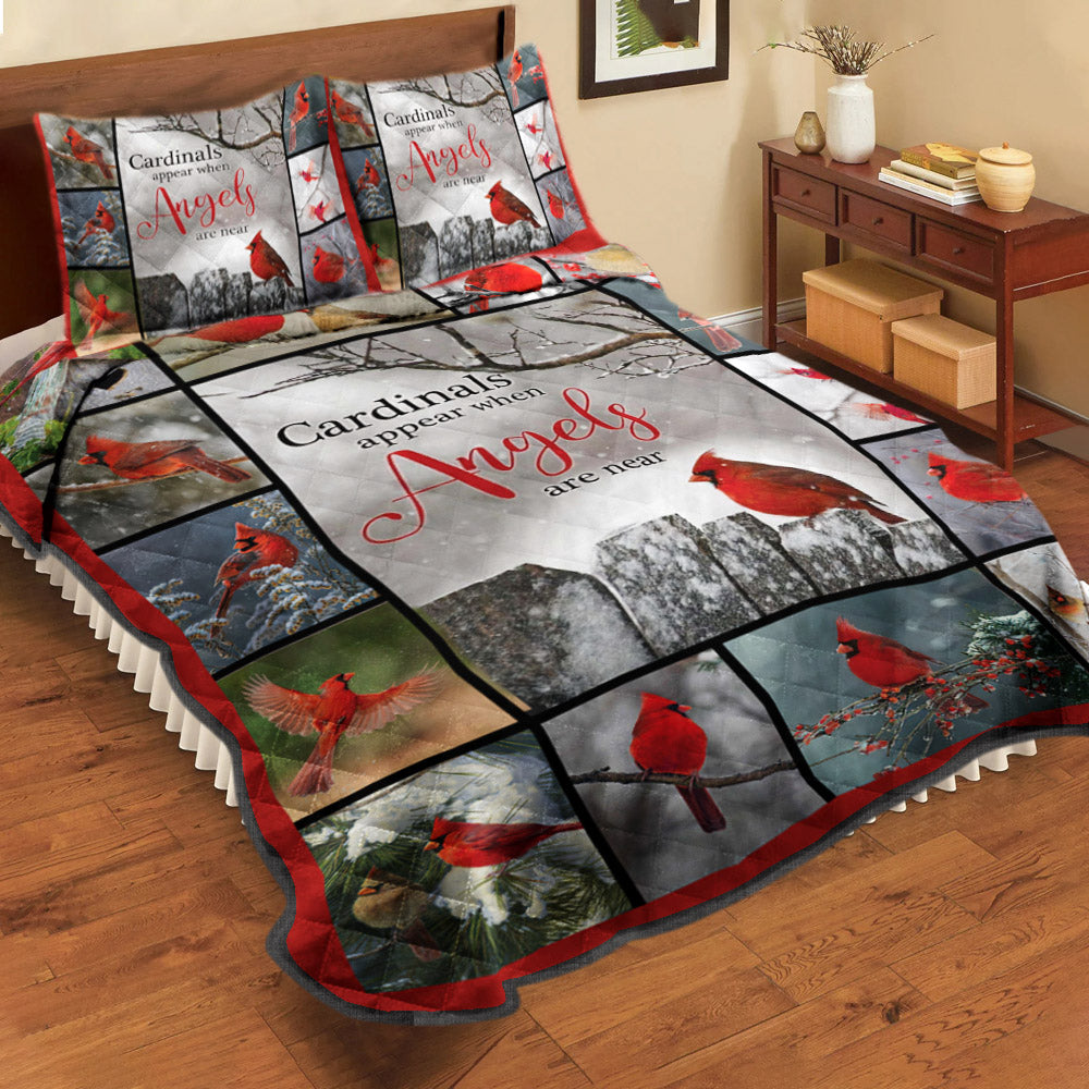 Cardinal Christmas Angels Quilt Bedding Set TL130918