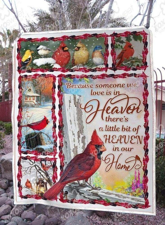 Cardinal Love Is In Heaven CL05100102MDF Sherpa Fleece Blanket