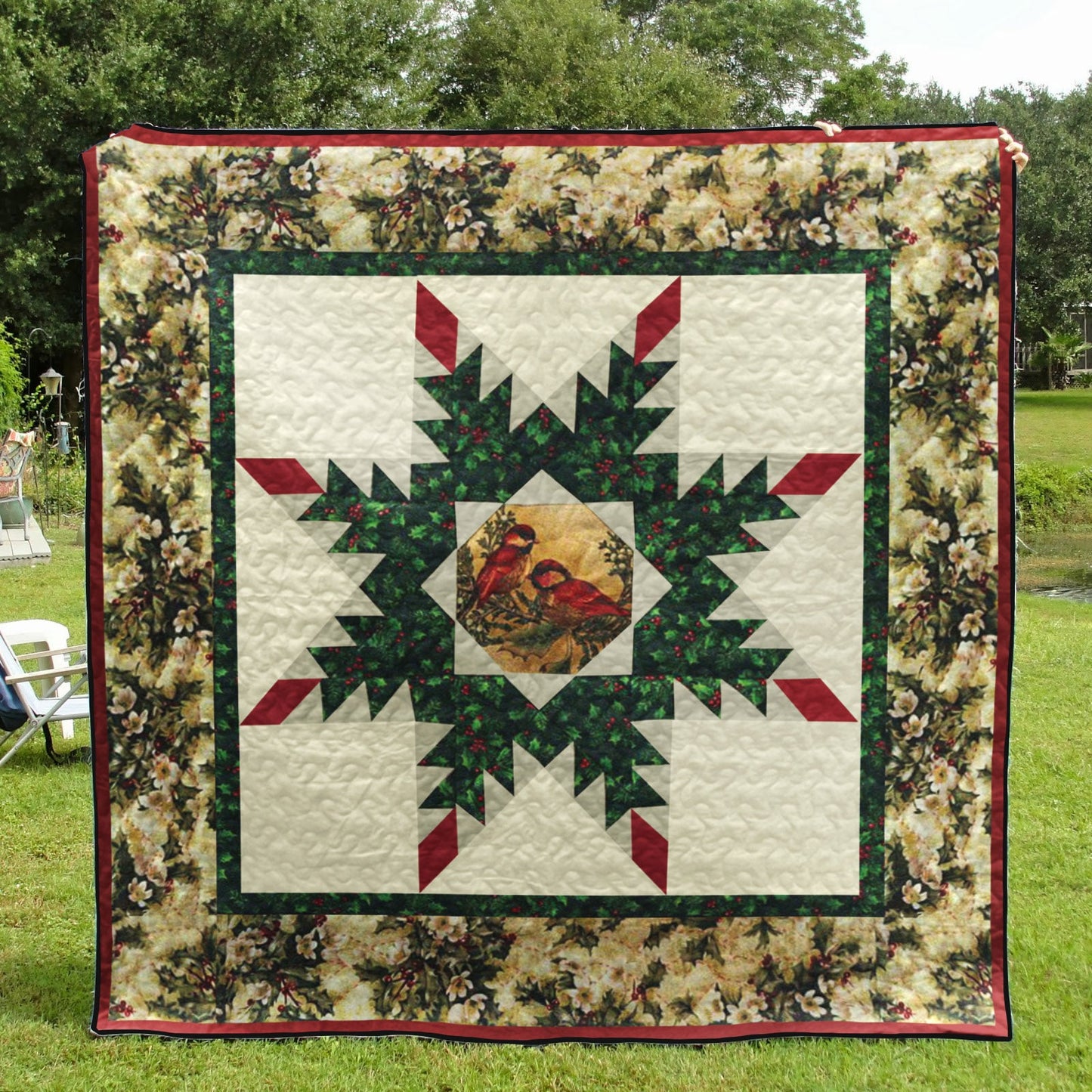 Cardinal Snowflake CLT0511016H Quilt Blanket