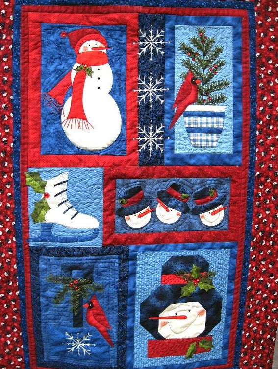 Cardinal Snowman CLT0211024H Quilt Blanket