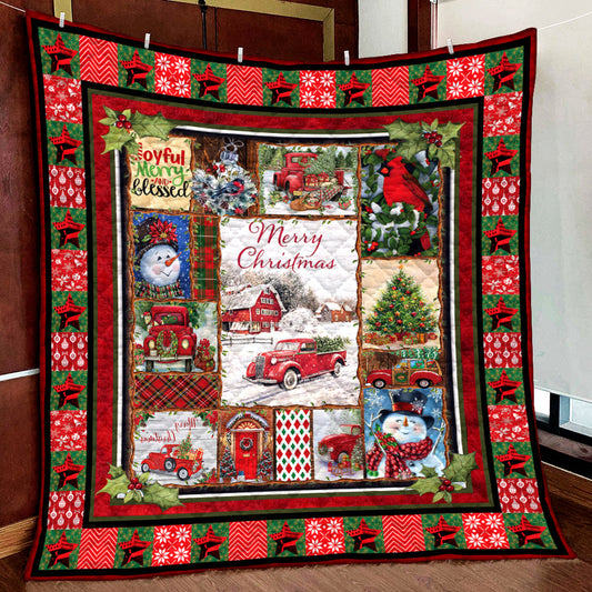 Cardinal Snowman Quilt Blanket MN021108