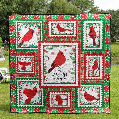 Cardinal Xmas CL11110080MDQ Quilt Blanket