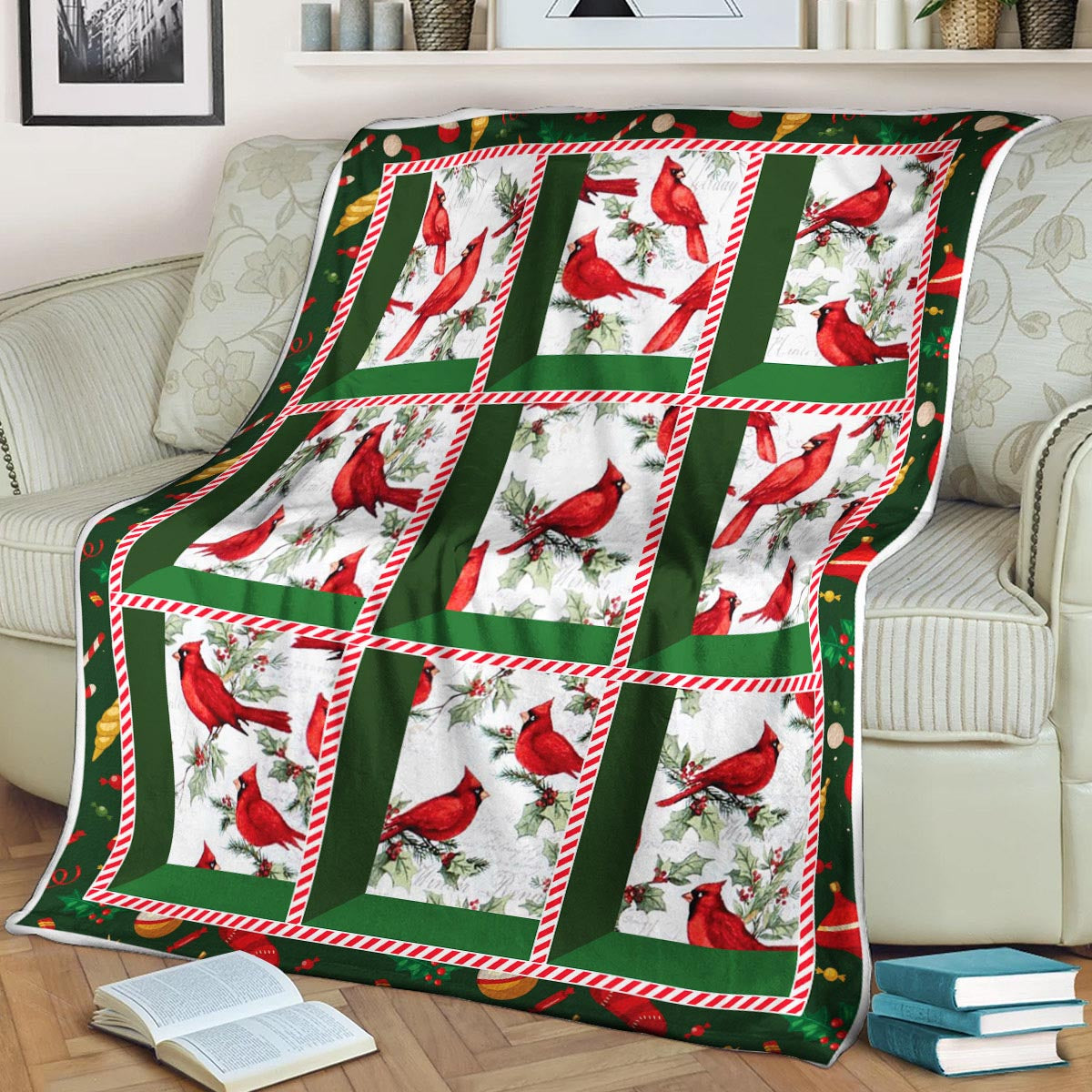 Cardinal Beautiful Premium CLA21100759F Sherpa Fleece Blanket