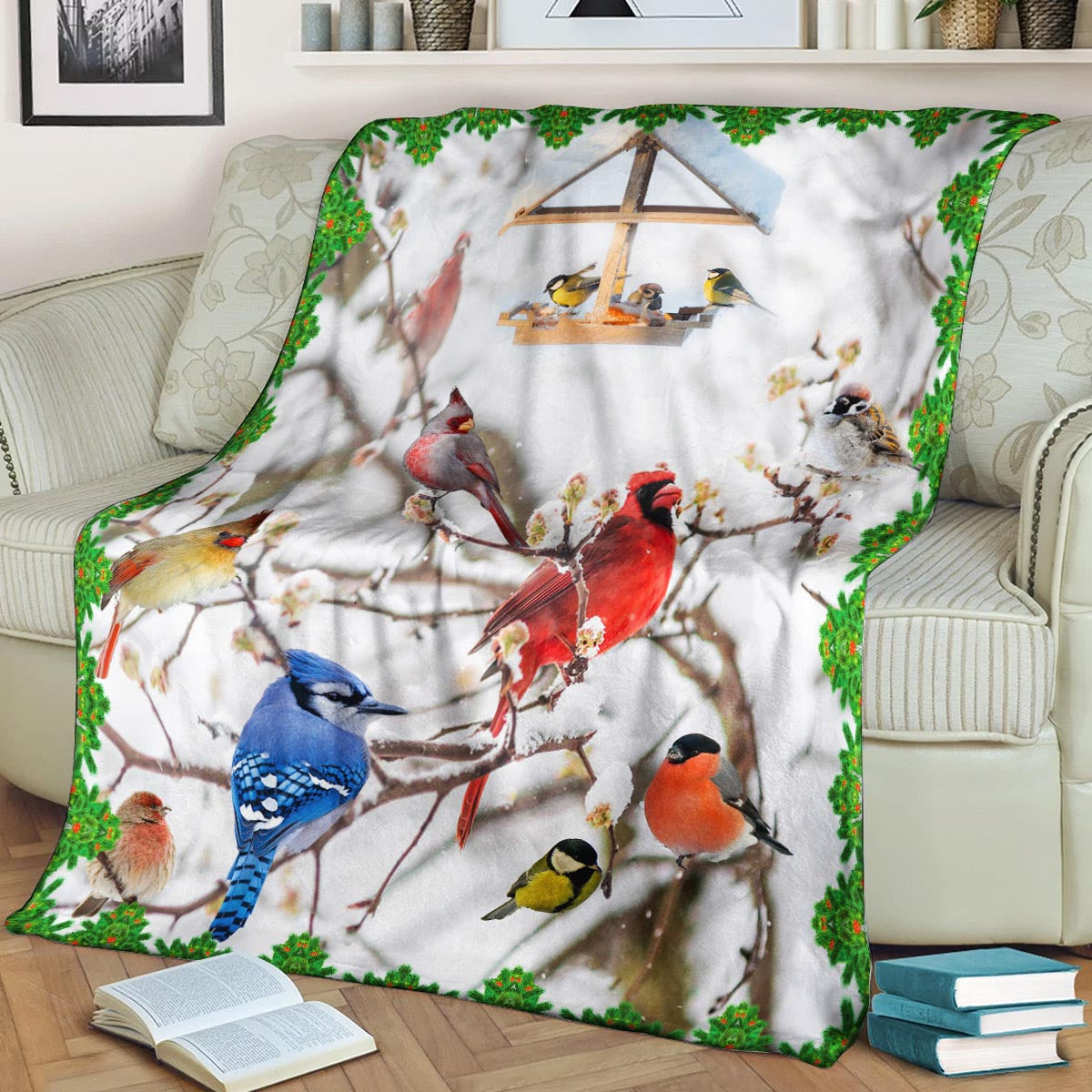 Cardinal Birds 3D CLA21100869F Sherpa Fleece Blanket