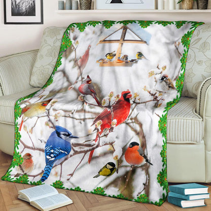 Cardinal Birds 3D CLA21100869F Sherpa Fleece Blanket