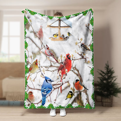 Cardinal Birds 3D CLA21100869F Sherpa Fleece Blanket