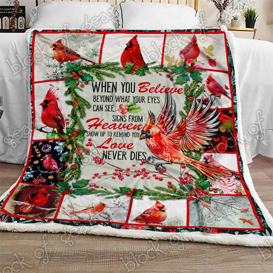 Cardinal Sign From Heaven CL270980MDF Sherpa Fleece Blanket