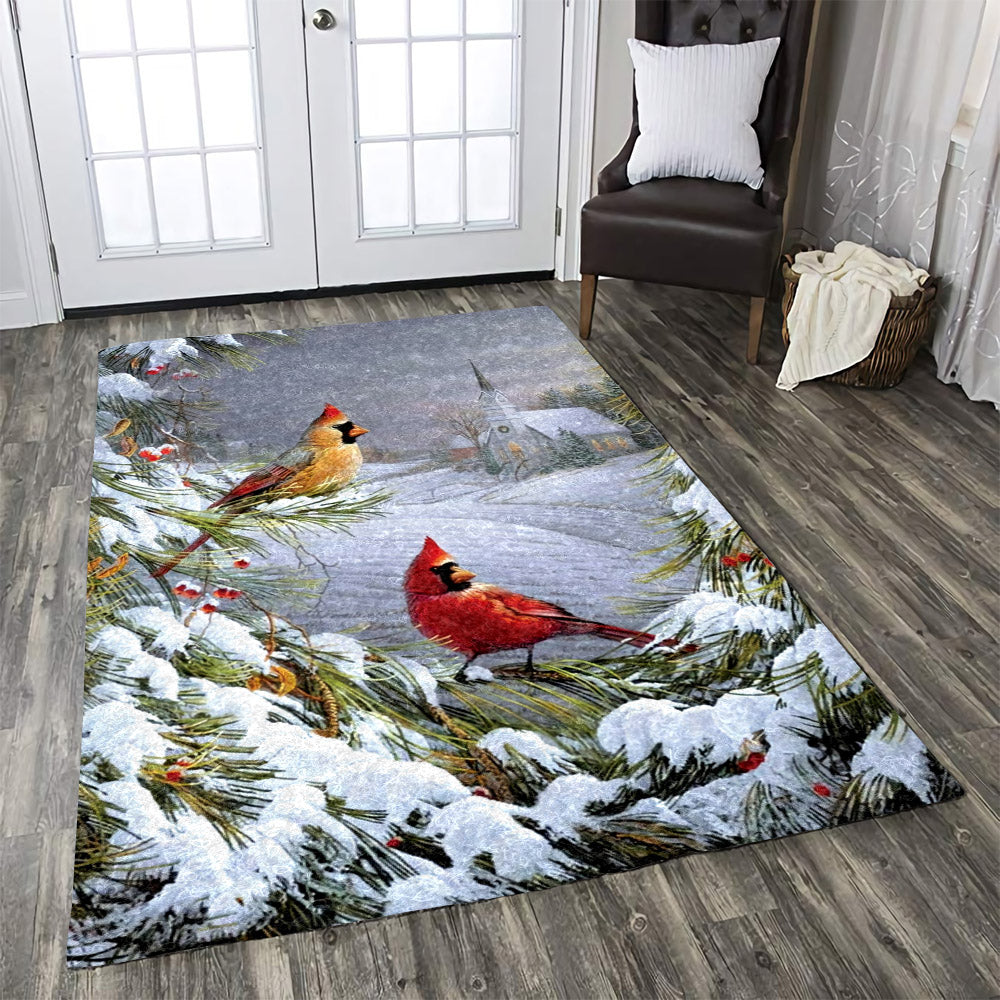 Cardinal Snow Christmas BT1110034R Rug
