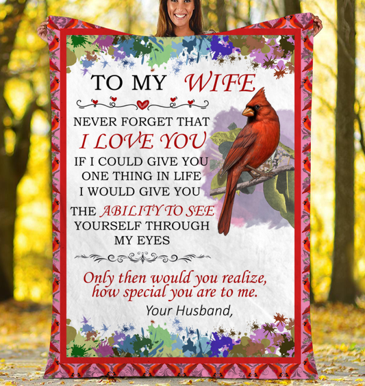 Cardinal To My Wife CLM0111060S Sherpa Fleece Blanket