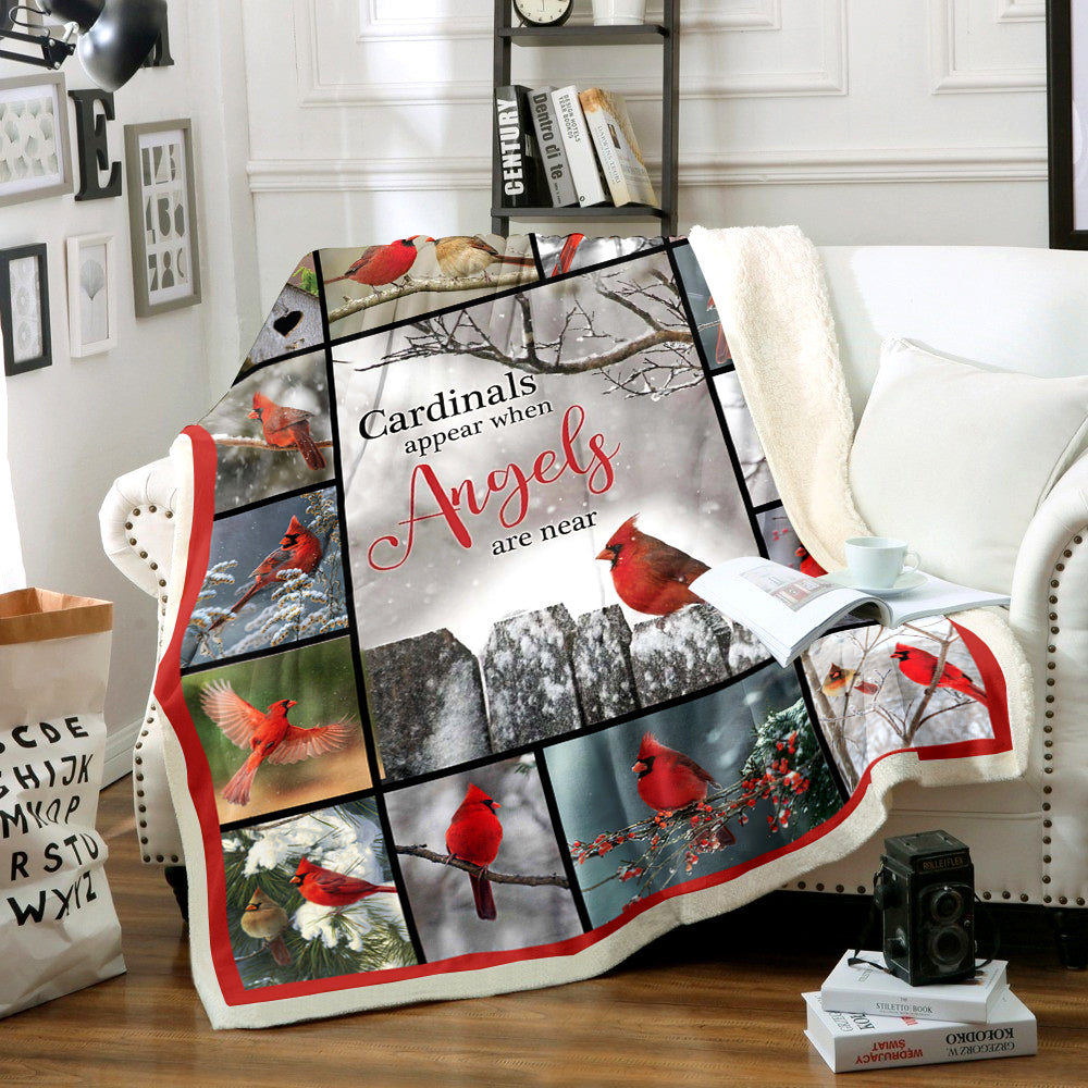 Cardinals Appear When Angels Are Near Sherpa Fleece Blanket TM151001