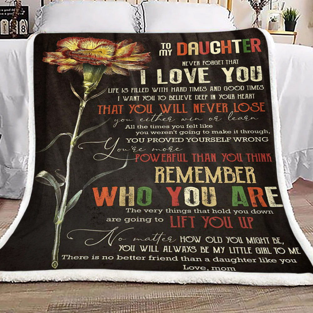 Carnation To My Daughter Love Mom CL16110074MDF Sherpa Fleece Blanket