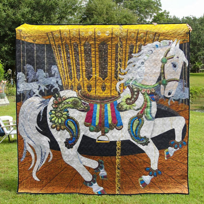 Carousel Horses CLT0211025H Quilt Blanket