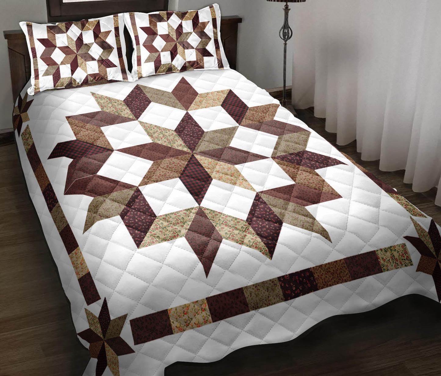 Carpenter Star Quilt Bedding Set TN270501DQBS