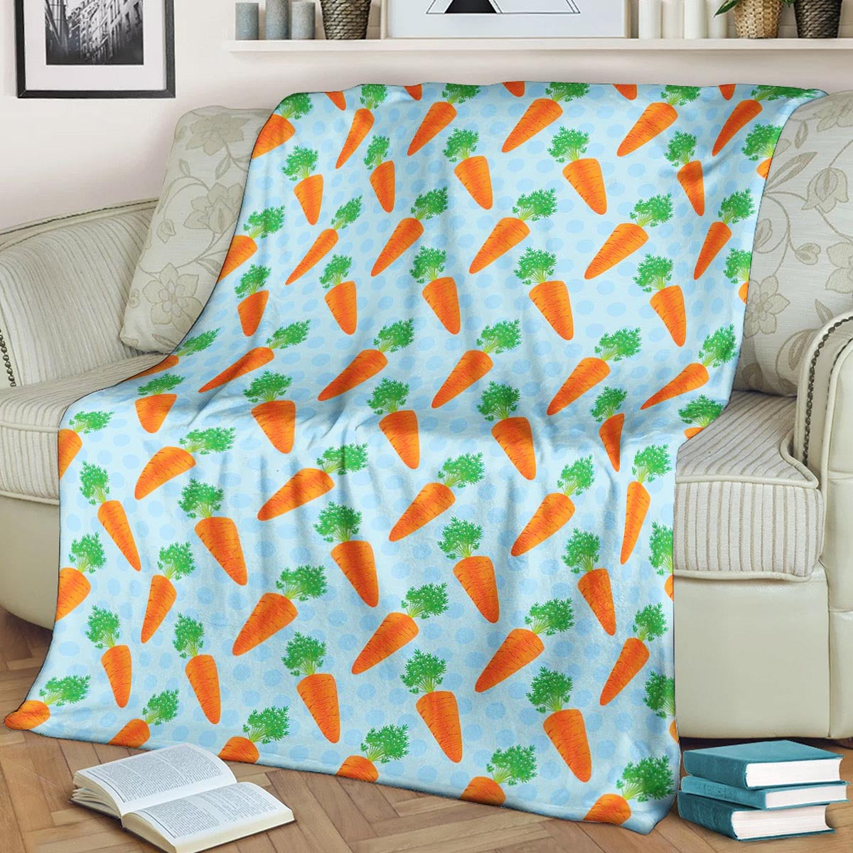 Carrot Pattern CLA15100527F Sherpa Fleece Blanket