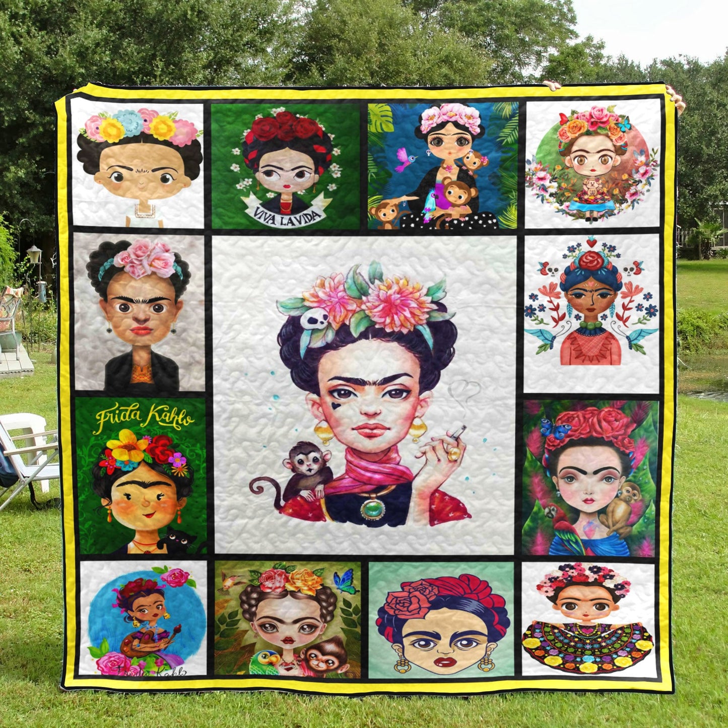 Cartoon Frida Kahlo CLA31100896Q Quilt Blanket