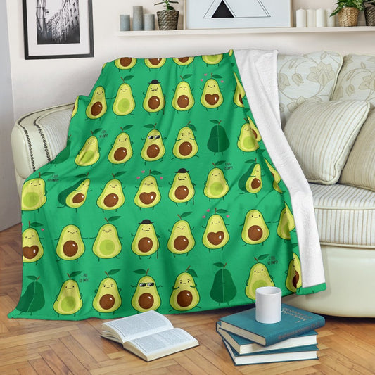 Cartoon Green Avocado CL12100209MDF Sherpa Fleece Blanket