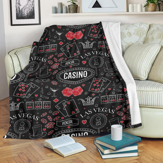 Casino Poker CL12100217MDF Sherpa Fleece Blanket