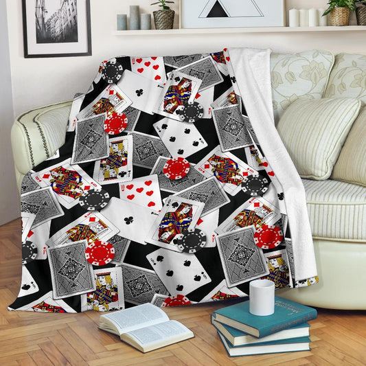 Casino Poker CL12100218MDF Sherpa Fleece Blanket