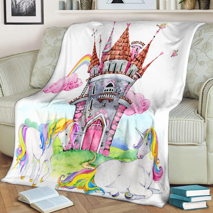 Castle Unicorn Printed Rectangle CLA1910060F Sherpa Fleece Blanket