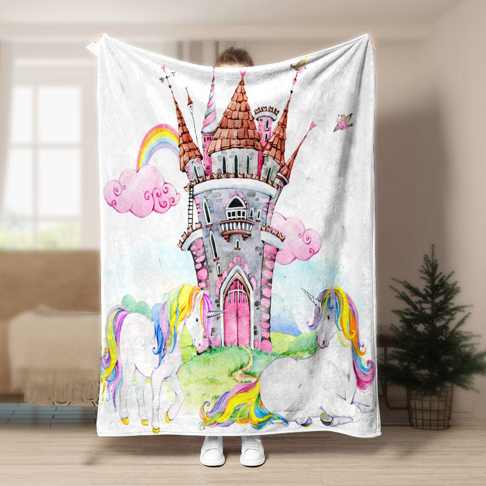 Castle Unicorn Printed Rectangle CLA1910060F Sherpa Fleece Blanket