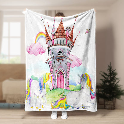 Castle Unicorn Printed Rectangle CLA1910060F Sherpa Fleece Blanket