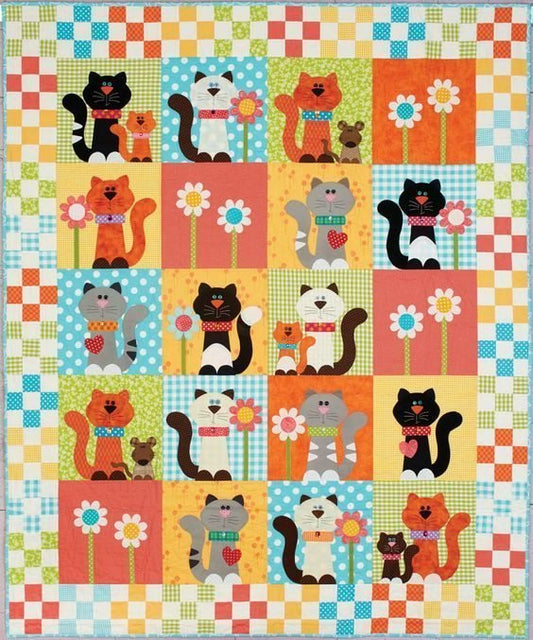 Cat And Flower CLM170618 Quilt Blanket