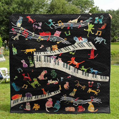 Cat And Piano CLM2111164 Quilt Blanket