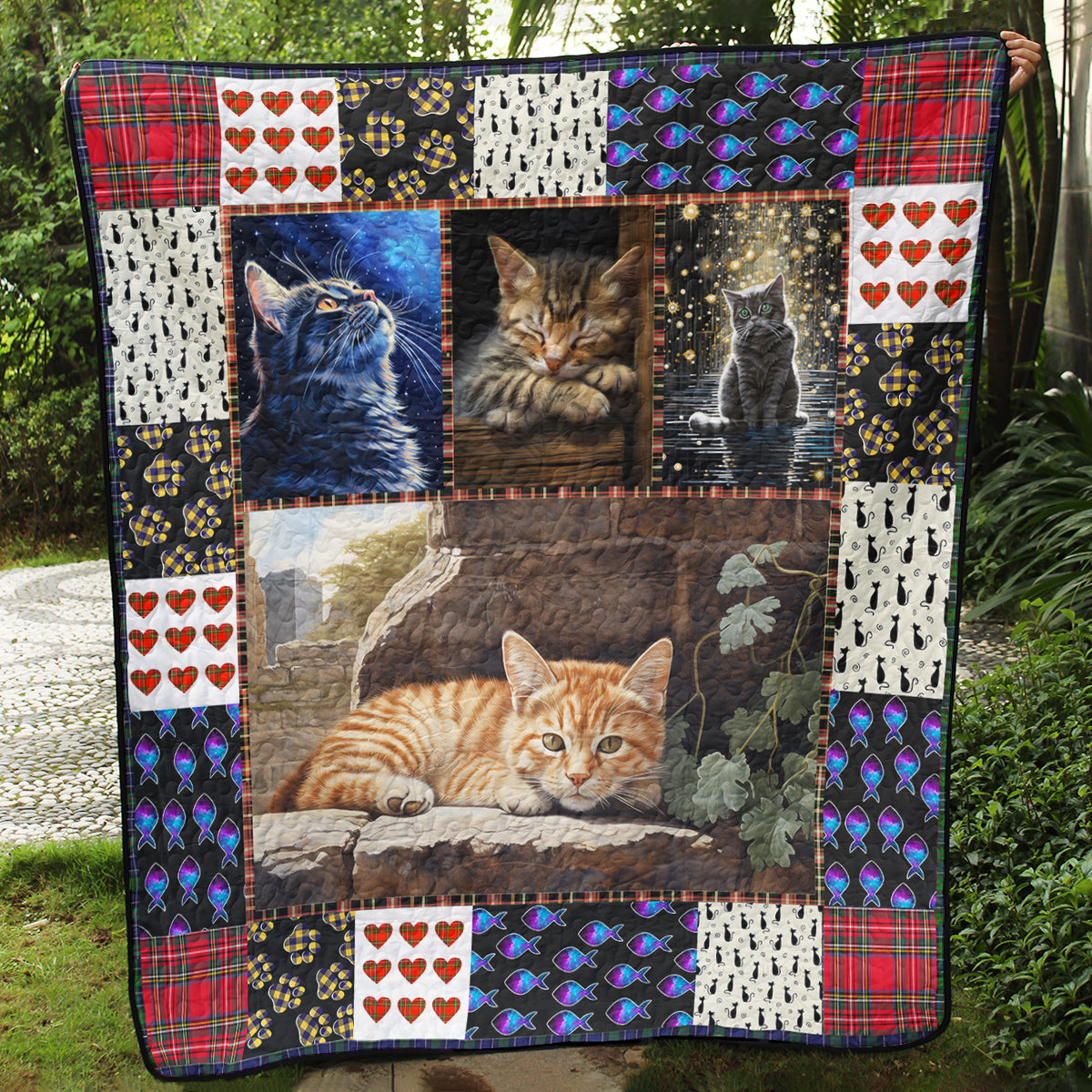 Cat BI030717B TBG Art Quilt