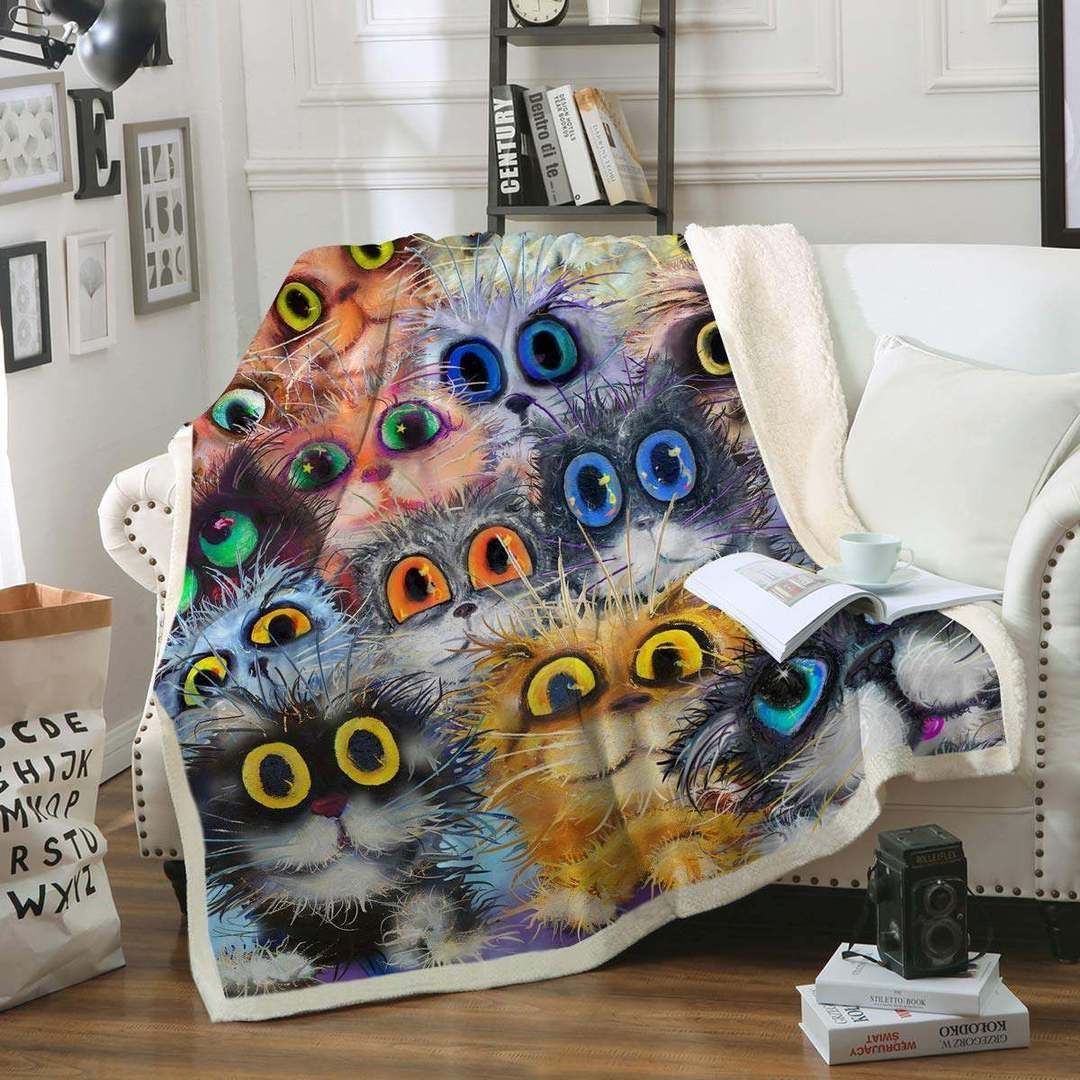 Cat CL1208117MD Sherpa Fleece Blanket