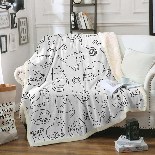 Cat CL260817MDF Sherpa Fleece Blanket