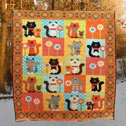 Cat CL28100333MDQ Quilt Blanket