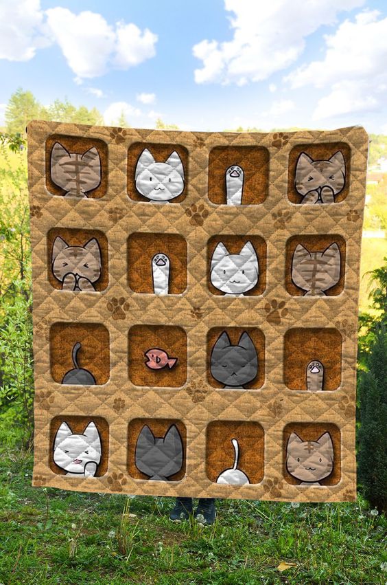 Cat CLA1410123Q Quilt Blanket