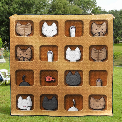 Cat CLA1410123Q Quilt Blanket