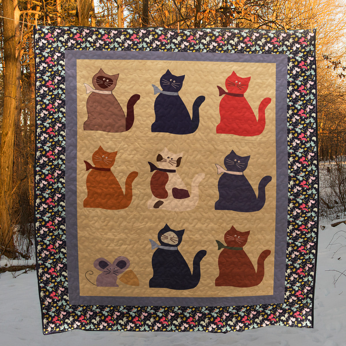 Cat CLA1710093Q Quilt Blanket