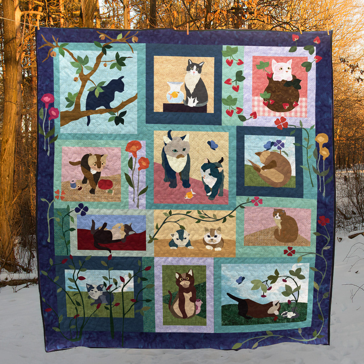 Cat CLP0611067Q Quilt Blanket