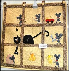 Cat Catching Mouse CLP2211052Q Quilt Blanket