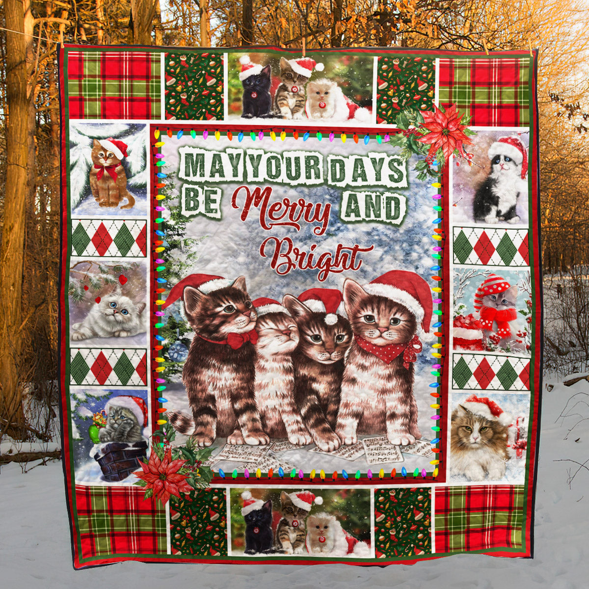 Cat Christmas ND261001 Quilt Blanket